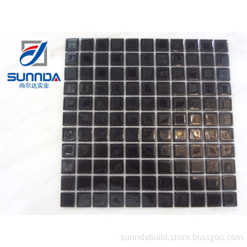 Sunnda 30x30 pure black red white blue cheap glass mosaic tile